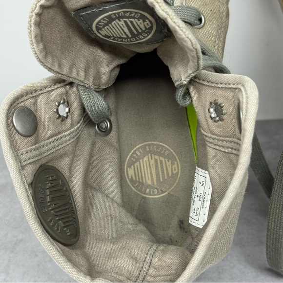 Palladium Women’s Tan Pampas Canvas Sneakers High-Top Snap Down Size 7 - Picture 11 of 13